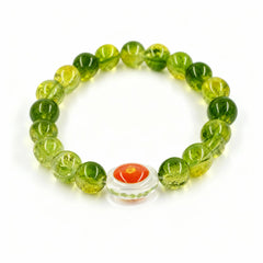 BodhiPulse ‘Lapis Lazuli - Infinite Clarity’ 19-bead green glass bracelet from The Seven Jewels Pure Land Collection, a portable sanctuary for mindful healing.