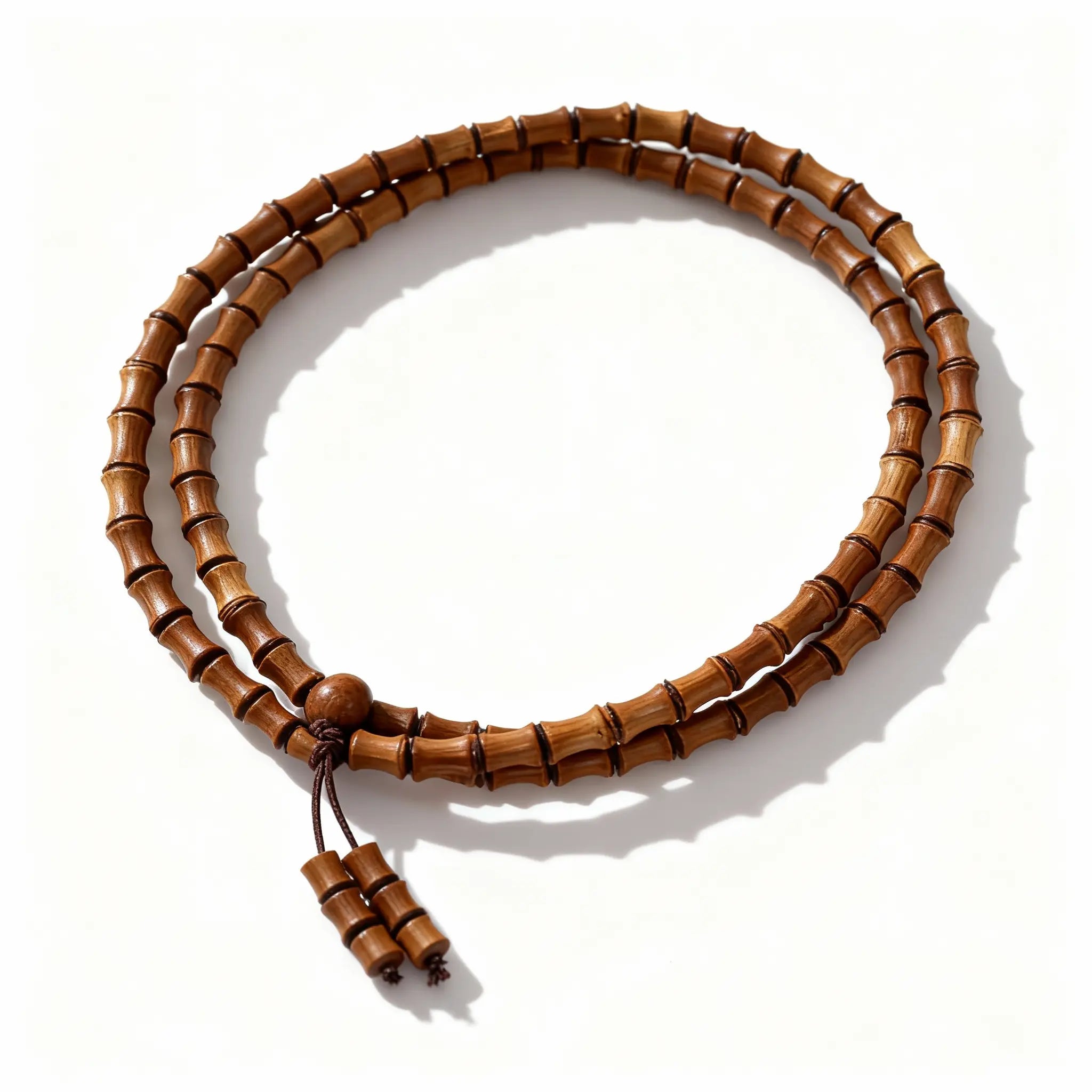BodhiPulse ‘Rhythm of Bamboo’ sandalwood bracelet, hand-carved into bamboo-node beads, for cultivating presence and inner growth.