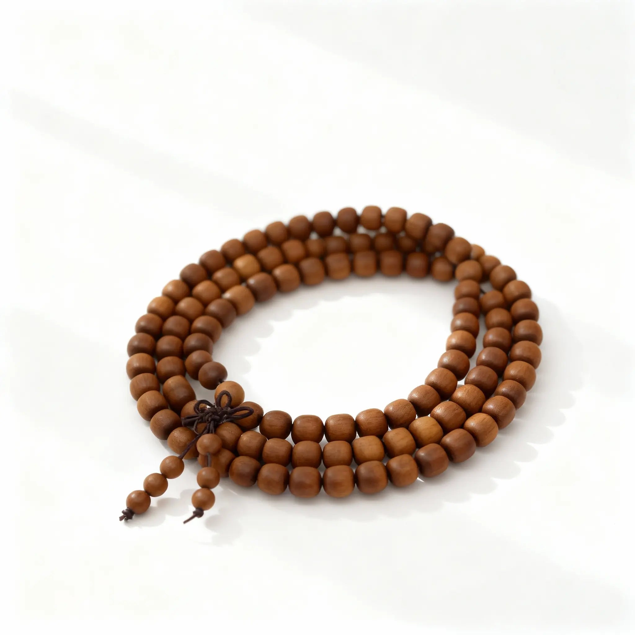 BodhiPulse ‘Steady Boundaries’ 108-bead multi-layer Indian sandalwood square-bead bracelet, for creating a quiet inner refuge and calm awareness.