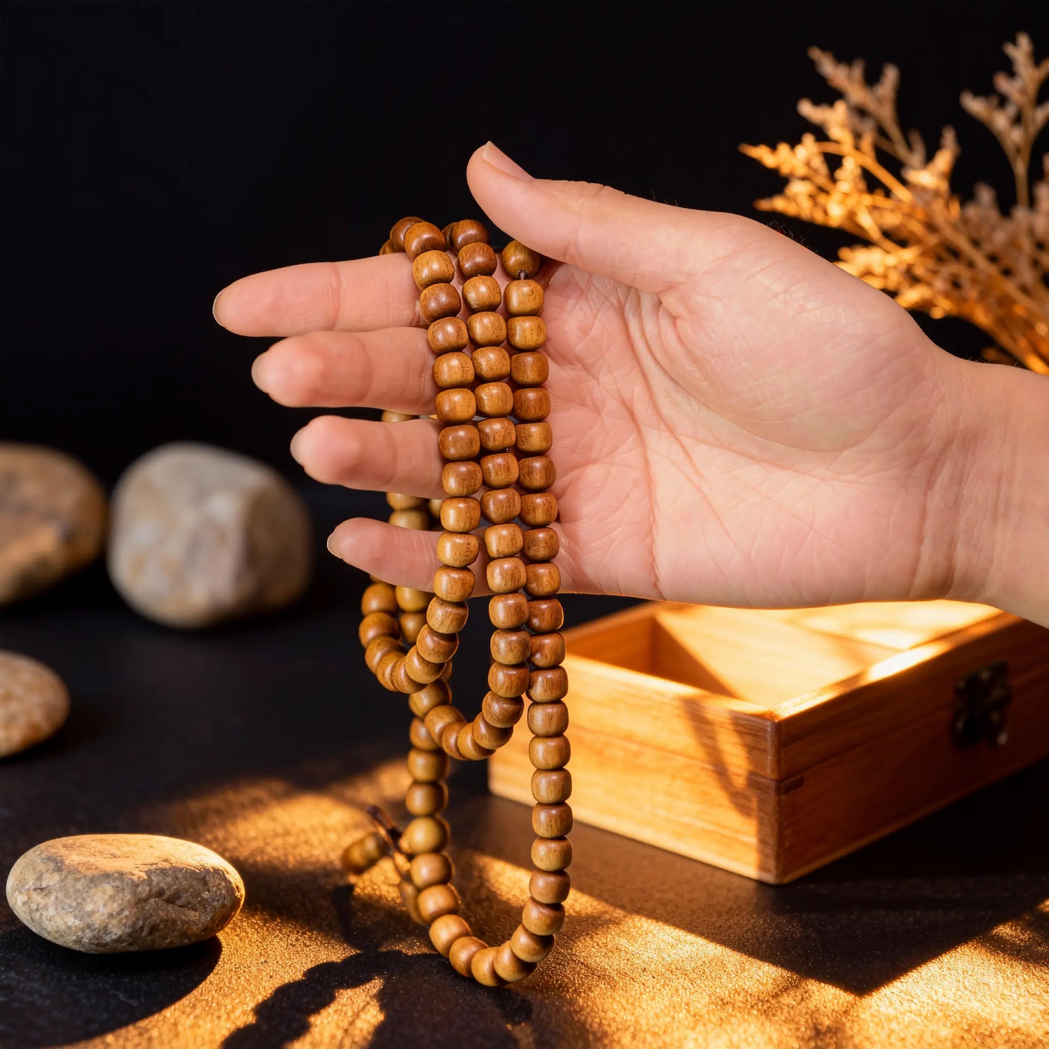 Firmly holding the ‘Steady Boundaries’ bracelet, feeling its solid, grounding presence and the promise of a calm personal space.